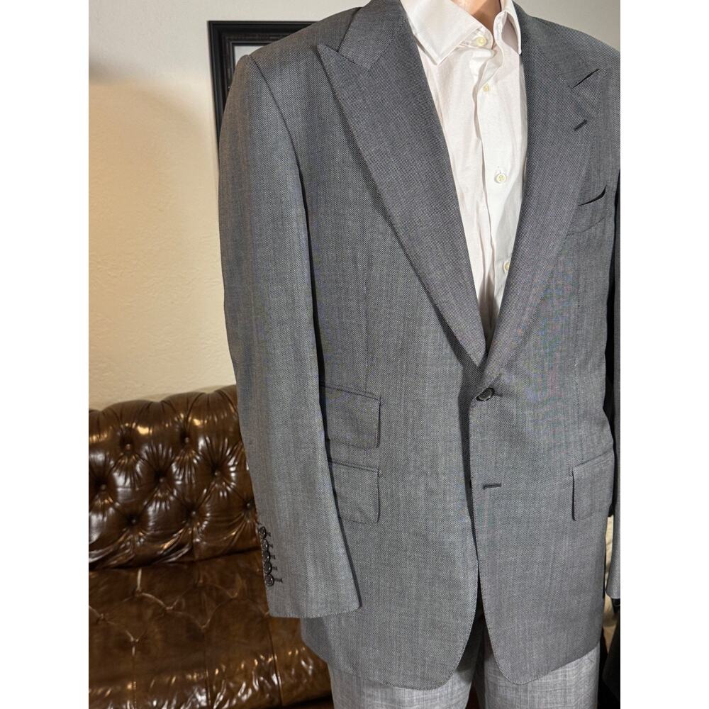 Tom Ford Gray Birdseye Peak Lapel Blazer Sportcoat 52IT 42R US Windsor Fit A